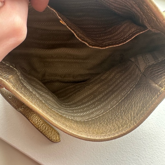 Prada Gold Leather Women's Bag - Picture 7 of 8